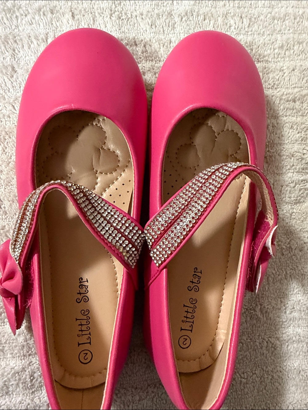 Girls' Hot Pink Dress Mary Jane Shoes